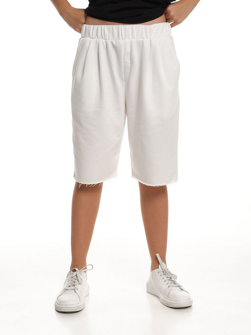 Шорты Багги спортивные для девочки 22-2080 белый - Mini maxi фото 2