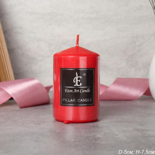 Свеча столбик красная 5х7,5 см / SS6 /уп 108/ - Галеонтрейд фото 3