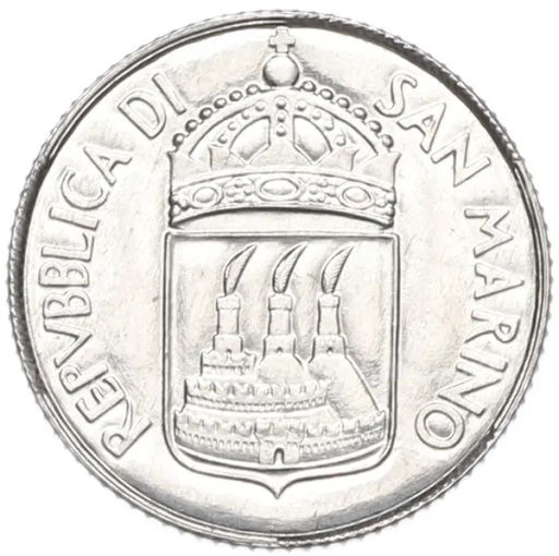 Монета 2 лиры 1973 года Сан-Марино