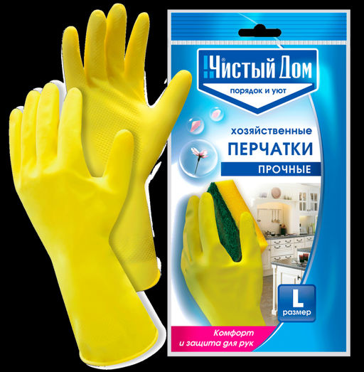 ТЭ Чистый дом Перчатки хозяйственные (L)