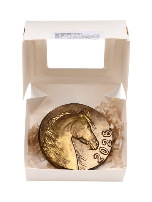 Шоколадная фигурка Медаль Лошадь 2026, кондитерская глазурь, 50 г