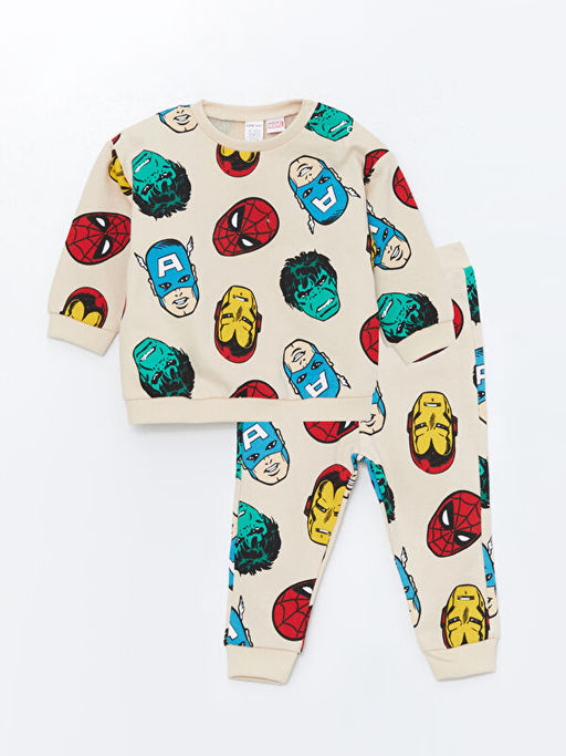 Bisiklet Yaka Spider-Man Bask?l? Erkek Bebek E?ofman Tak?m