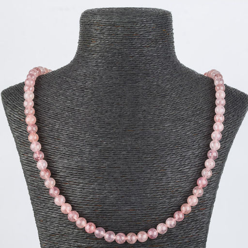 Бусы из Кварца клубничного