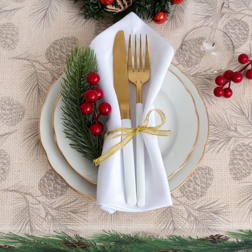 Скатерть Этель Еловые ветви 110х148 см, 100% хлопок, саржа 190 гр/м2  фото 6