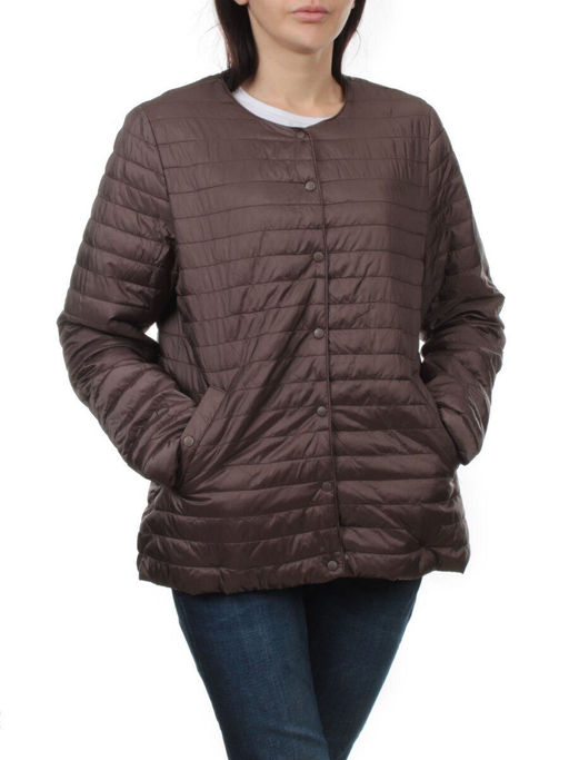 K-527 DK. BROWN Куртка демисезонная стеганая женская (70 гр. холлофайбер)