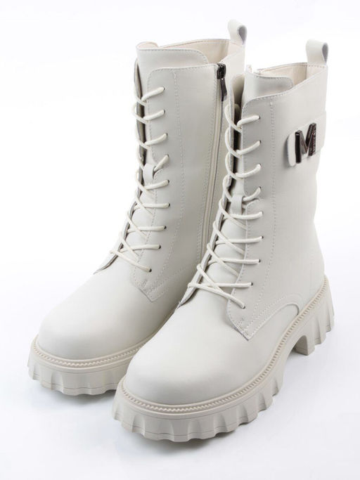 04-PAX27-2Z MILK Ботинки зимние женские (натуральная кожа, 100% шерсть)