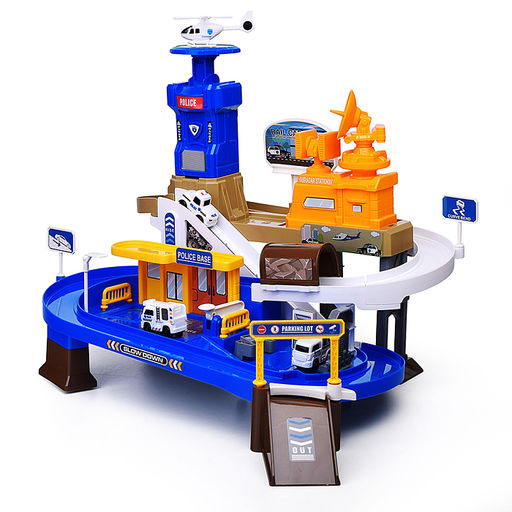 Парковка "Служебный паркинг" (свет, звук, 3 металл машины, самолет) в коробке