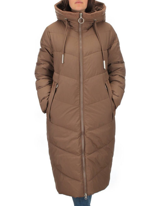 126 BROWN Пальто зимнее женское (200 гр. холлофайбер) - Фабричный китай фото 2