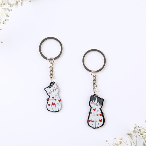 Цена за 2 шт. Брелок для ключей парный «ЗаМУРчательная любовь», акриловый, 13.3×8