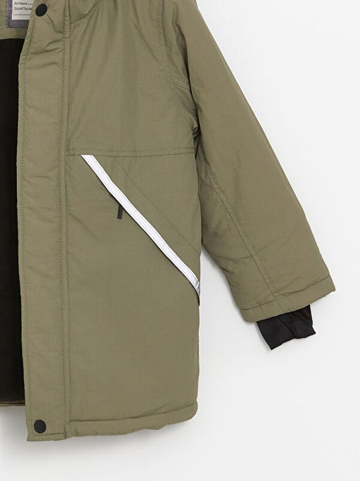 Kap??onlu Reflekt?r Detayl? Erkek ?ocuk Mont - Waikiki фото 3