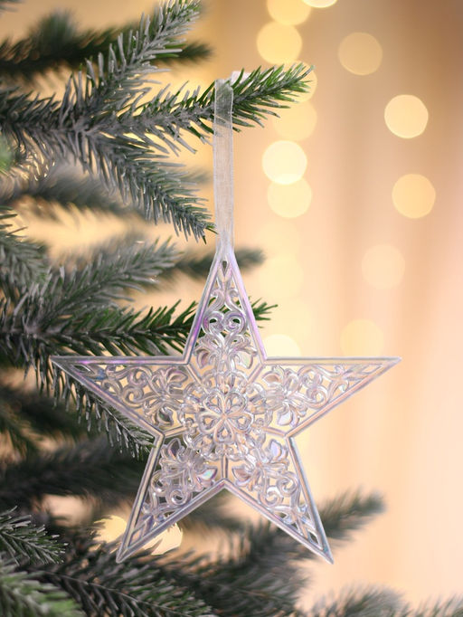 Цена за 3 шт. Ёлочная игрушка Зимнее волшебство. Изящная пластик, 12.512.5 см, прозрачный перелив фото 6