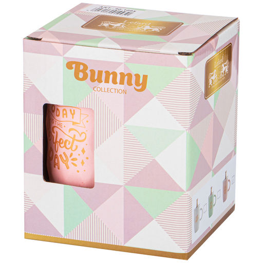 КРУЖКА LEFARD С КРЫШКОЙ И ЛОЖКОЙ BUNNY 390МЛ, РОЗОВАЯ  фото 2