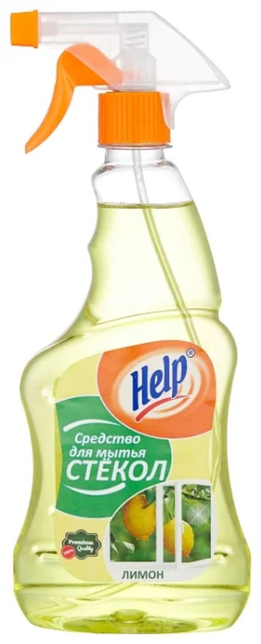 HELP ср-во д/мытья стекол 500мл с распылителем Лимон