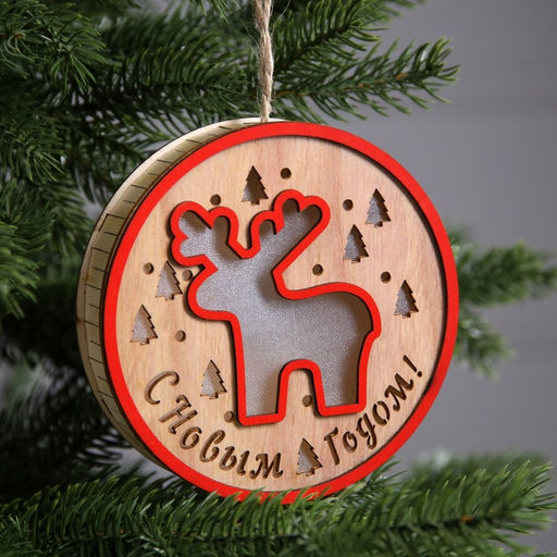 Ёлочная игрушка Олень, 13.5 см, 1 LED, от батареек, свечение тёплое белое - Luazon lighting фото 3