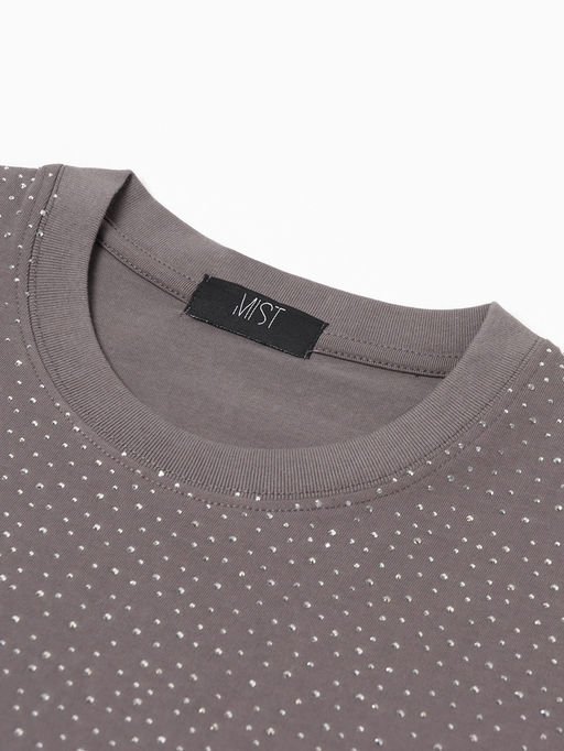 Футболка женская со стразами MIST, серая  фото 7