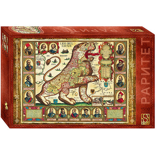 Пазлы 1500 Карта "Лев бельгийский"