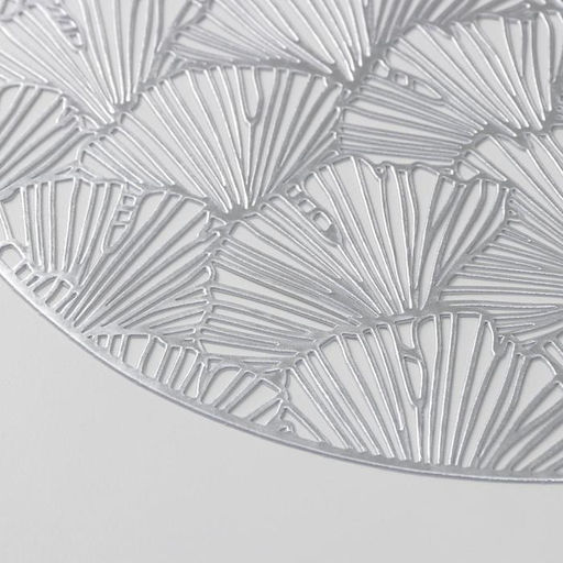 Набор салфеток сервировочных на стол Доляна Веер, d=38 см, 4 шт, цвет серебряный фото 6