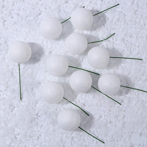 Фигурка для поделок и декора на проволоке «Шар», набор 10 шт., размер 1 шт. — 4×11 см, цвет белый