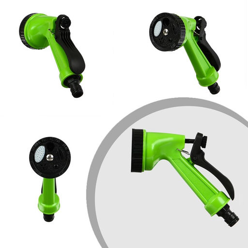 Шланг поливочный спиральный, 10 м, быстросъёмный, с поливочным пистолетом и штуцером, зелёный, Greengo  фото 5