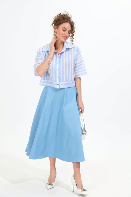 Рубашка NIKVA н959-1 бело-голубые полосы фото 2