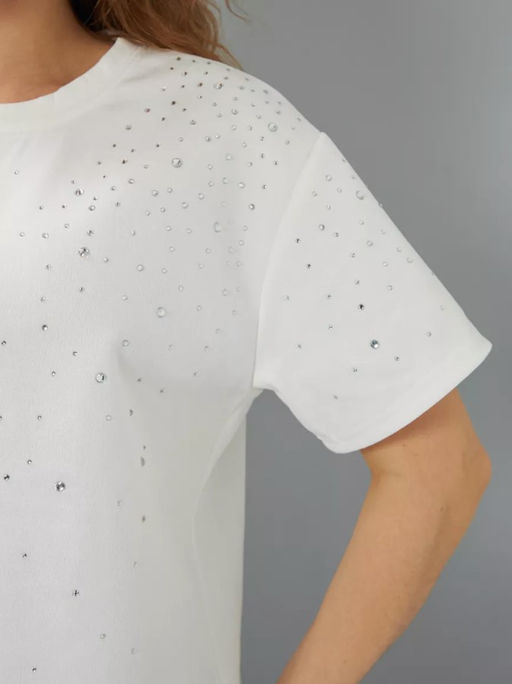 K11056 Футболка OVER SIZE (замша) БЕЛЫЙ