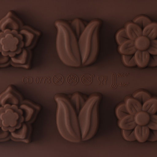 Цена за 2 шт. Форма для конфет и шоколада Доляна Поляна, силикон, 20.5?10.5?1.5 см, 15 ячеек (2.3?2.3 см), коричневая  фото 6