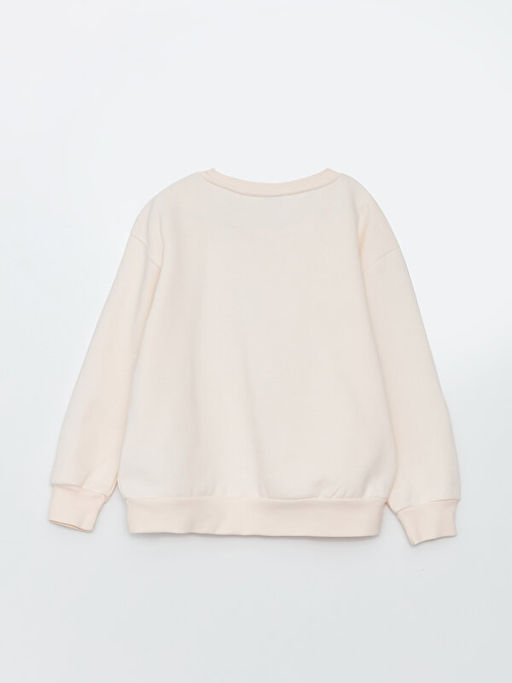 Bisiklet Yaka Bask?l? Uzun Kollu K?z ?ocuk Sweatshirt - Waikiki фото 2