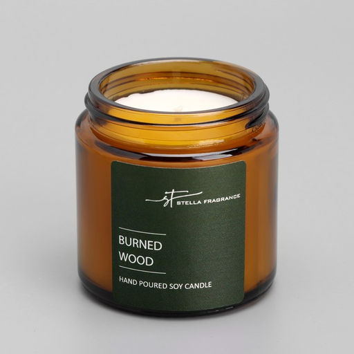 Ароматическая свеча в банке ST Burned Wood, древесные нотки, 90 г