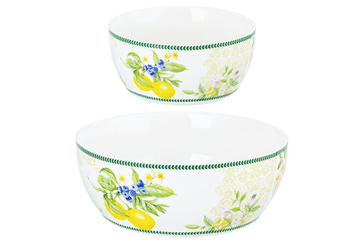 Набор 2 салатников - 14*14*6 см 600 мл + 20*20*7,5 см 1,7 л Лимоны NEW BONE CHINA - Elan gallery фото 4