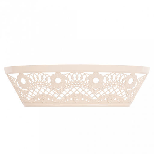 Корзина-сухарница пластмассовая Кружево 23,2х16х6см, бежевый (Россия) - Домашняя мода фото 2