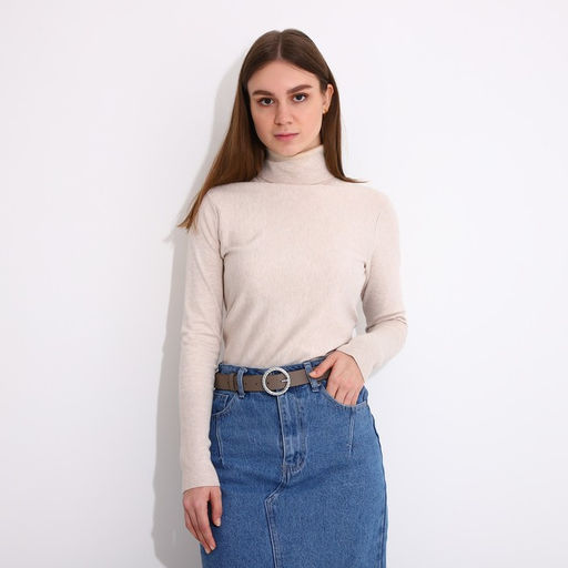 Ремень женский, ширина 3 см, винт, пряжка метал, цвет светло-коричневый - Simaland фото 3