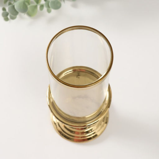 Подсвечник на 1 свечу «Иллюзия. Зебра», керамика, стекло, d=7.5 см, золото, 9×9×24 см