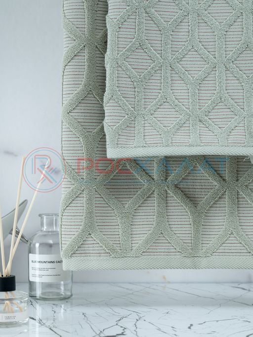 Махровое полотенце жаккардовое Полоса Ария оливковое ПМА-6595 (309) 70х140