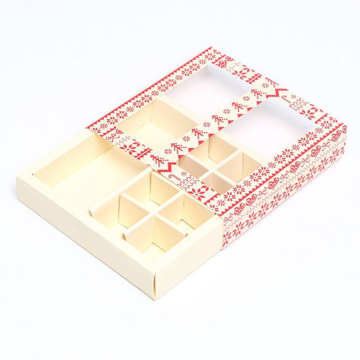 Коробка для конфет, 8 конфет и шоколадка, 17,7 х 17,7 х 3,8 см Вязанка - UPAK LAND фото 9