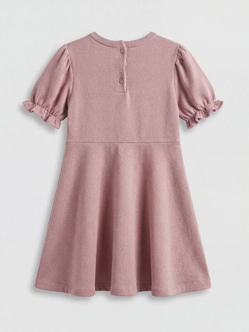 Bisiklet Yaka ?i?ek Detayl? K?z ?ocuk Elbise