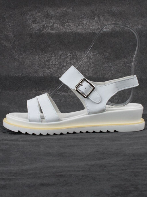 08-PEXL76-1 WHITE Босоножки женские (натуральная кожа)