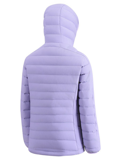 Куртка женская стёганая с капюшоном с графеновой подкладкой сиреневого цвета 9624_1Sn