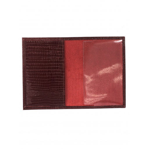 Обложка для паспорта Croco-П-405 (5 кред карт) натуральная кожа бордо игуана (78) 265093  фото 2