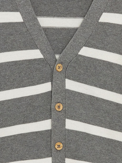 V Yaka ?izgili Erkek ?ocuk Triko H?rka