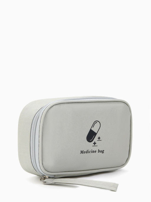 Косметичка-аптечка дорожная на молнии, с ручкой, Medicine bag, серая - Simaland фото 3