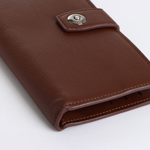 Портмоне мужское, на магните, три отделения, коричневое