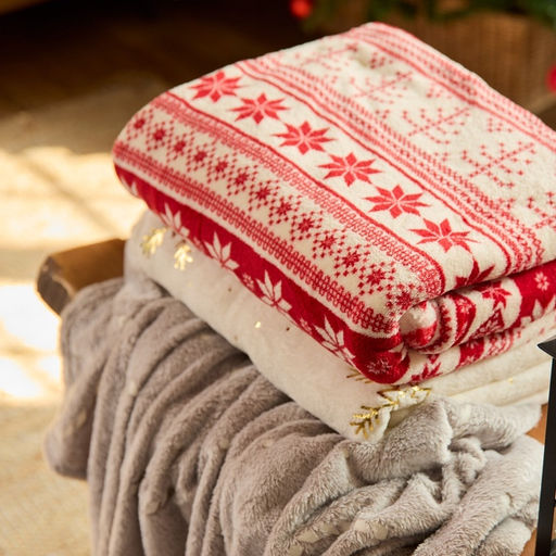 Плед «Этель. Новогодний узор», 150×200 см, корал-флис