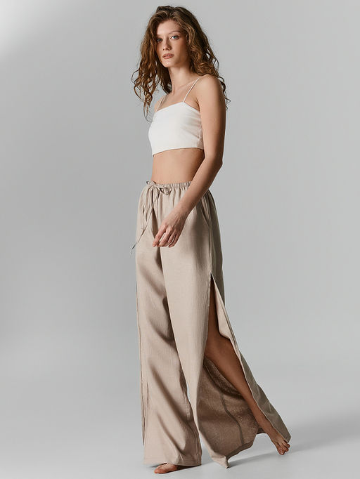 Брюки домашние женские с боковыми высокими разрезами - Mark formelle фото 4