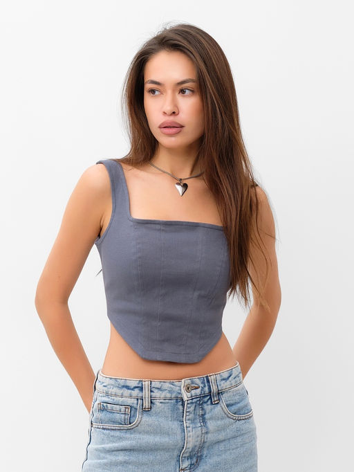 Корсет женский джинсовый MIST: Denim, размер 46, графит