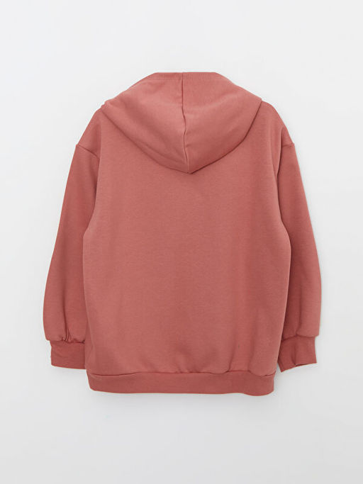 Kap??onlu Nak??l? Uzun Kollu K?z ?ocuk Sweatshirt - Waikiki фото 3