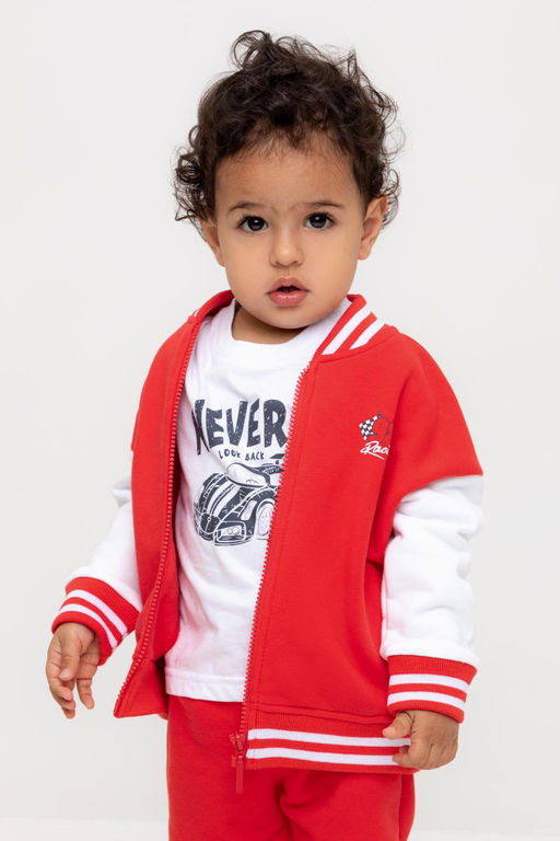 Бомбер Crockid КР 302720 красный хлопок с полиэстером фото 5