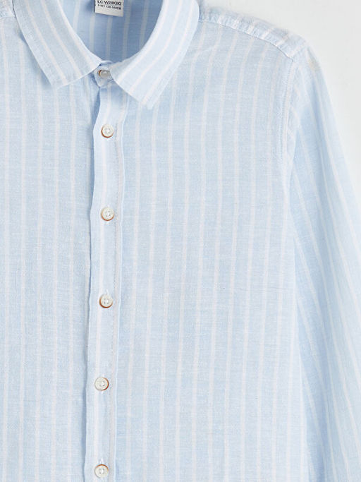 ?izgili Keten Kar???ml? Erkek ?ocuk G?mlek