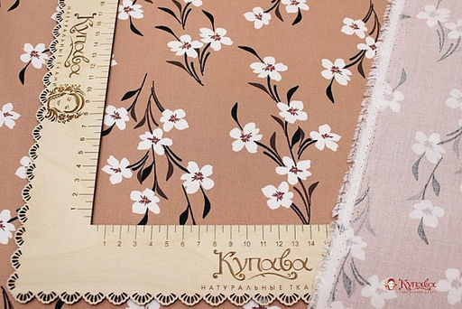 Плательная вискоза Летнее очарование цв.карамельно-розовый, ш.1.5м, вискоза-100%, 135гр/м.кв - Купава фото 5