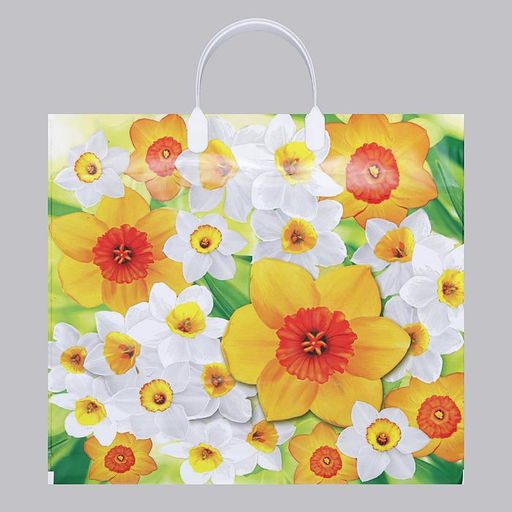 Цена за 10 шт. Пакет «Нарцисс», полиэтиленовый с пластиковой ручкой, 80 мкм 37×34 см