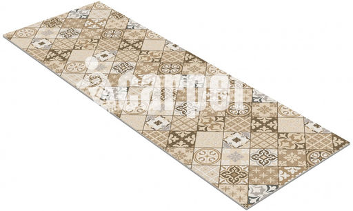 Коврик вырезной icarpet PRINT антискользящий (137) "Плитка Карфаген" 60х200 бежевый с серым S